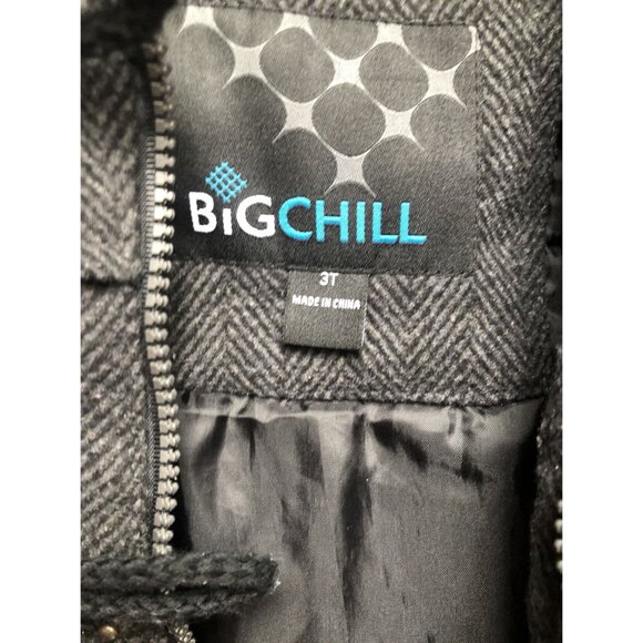 Black Grey Hooded Toggle Coat Size 3T - Picture 8 of 8